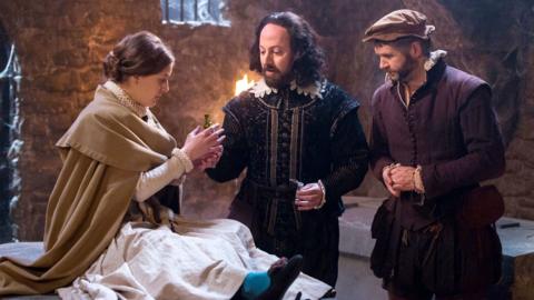 Gussie (Dominic Herman Day), Will (David Mitchell) Kate (Gemma Whelan)
