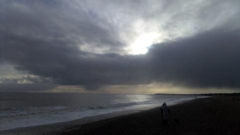 Grey skies over the coast