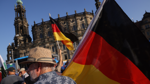 Supporters of Germany's Alternative for Germany (AfD) political party in Dresden. Photo: 29 August 2024