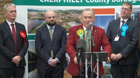 Candidates at podium