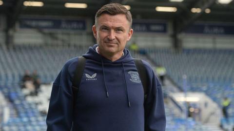 Preston manager Paul Heckingbottom arriving at a game