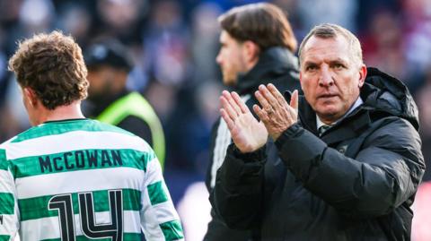 Celtic manager Brendan Rodgers and midfielder Luke McCowan