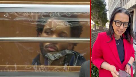 Split image, David Burke on left, correspondent Shaimaa Khalil on right