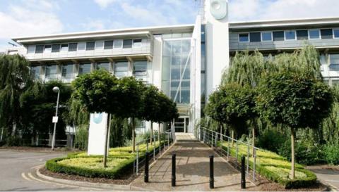 A picture of the Open Unversity building in Milton Keynes.