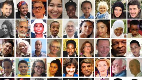 Composite image showing faces of several of the victims of the Grenfell fire