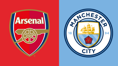 Arsenal and Manchester City club badgdes