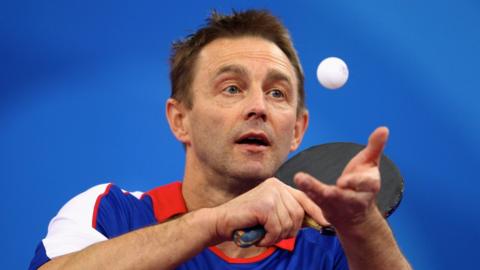 Neil Robinson playing table tennis