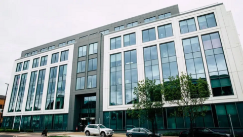 A general view of Slough Borough Council's HQ at Observatory House. It is a six storey building 