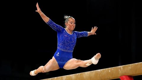 Lottie Smith during an artistic gymnastics training session