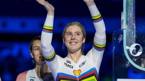 Track cyclist Emma Finucane celebrates a 'dream' year at the Track Champions League in London in December