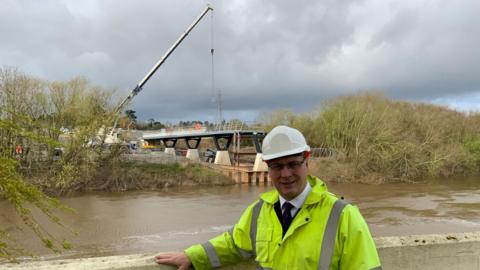 Kepax Bridge and Councillor Marc Bayliss 