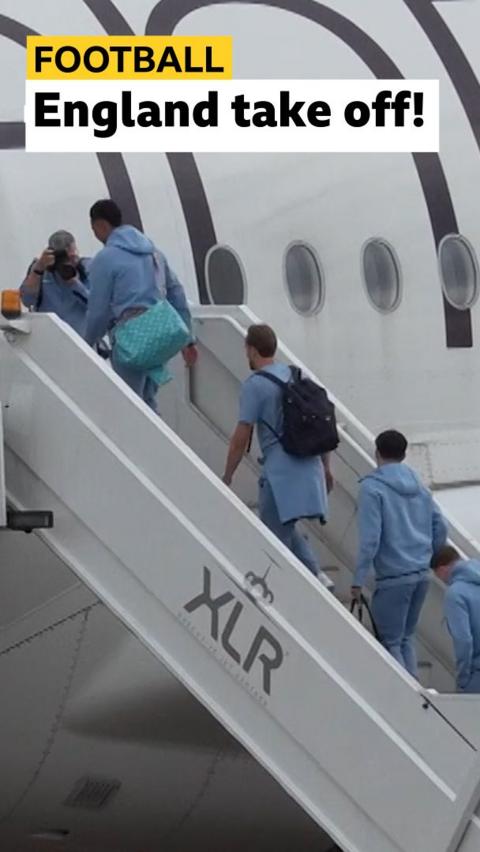 England squad going onto plane