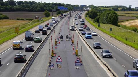 Roadworks on the M1 in Leeds