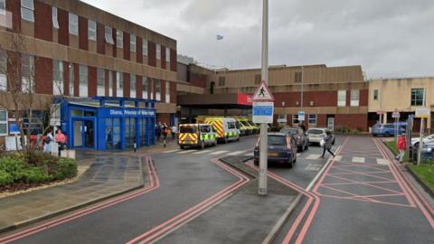 A general view of Princess of Wales Hospital in Grimsby 