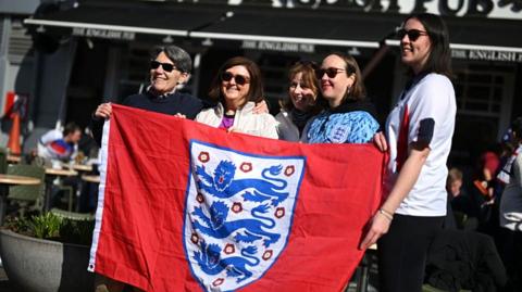 England fans gather in Reykjavik before game with Iceland