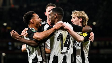 Newcastle players celebrate