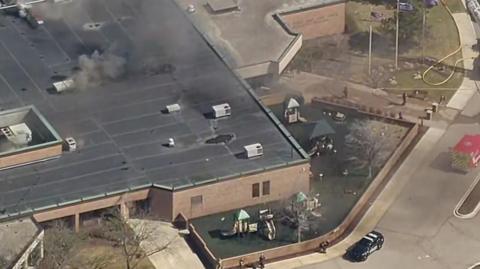 Smoke billows out of a Temple.