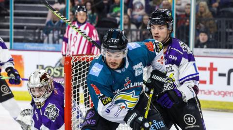 Belfast Giants in action against Manchester Storm