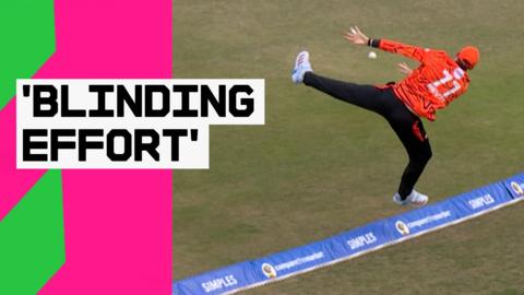 Matthew Revis stops six with incredible moment of fielding on the boundary