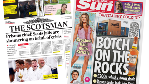 The Scotsman and the Scottish Sun front pages