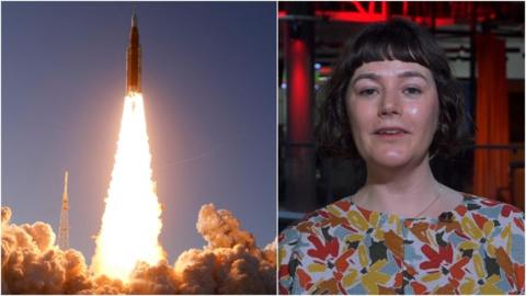 Rocket launch and Georgina Rannard