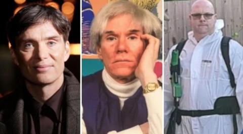 A composite image for the West Midlands Quiz on 7 March, showing Cillian Murphy, Andy Warhol and specialist cleaner Iain Watson.
