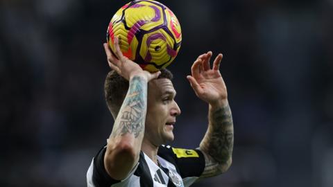 Kieran Trippier taking throw in for Newcastle