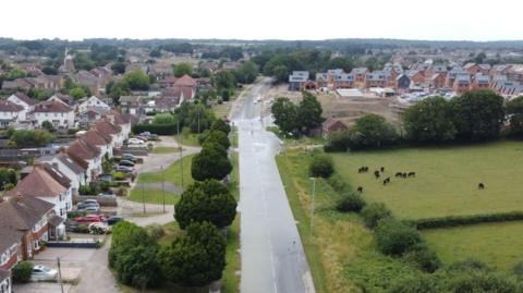 Flooded Eastbourne Road in Willingdon