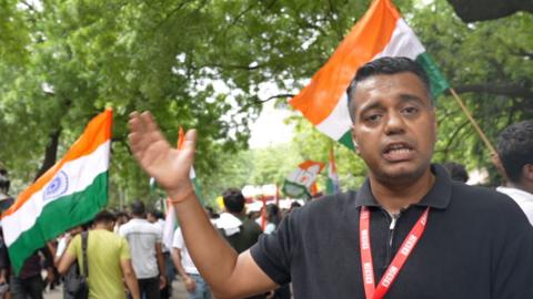 Vikas Pandey at protest site