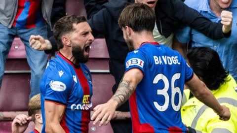 Inverness Caledonian Thistle players celebrating