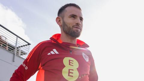 Defender Rhys Norrington-Davies during a Wales training session