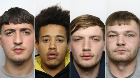 mugshots of Dylan Earp, Jack Rider, Tray Plummer and Jack Stretton 