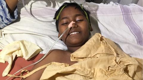 Victim Gopal Sejani in hospital