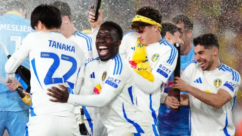 Leeds celebrate promotion