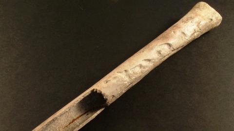 Musical instrument made from human tibia