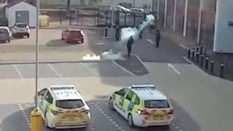 A still from footage released by Derbyshire Police