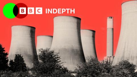 A treated image of a coal power station in England