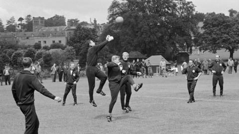 German footballers in training