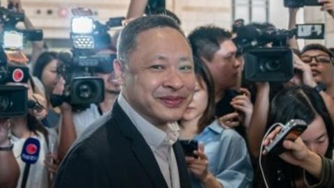 Benny Tai entering court in Hong Kong