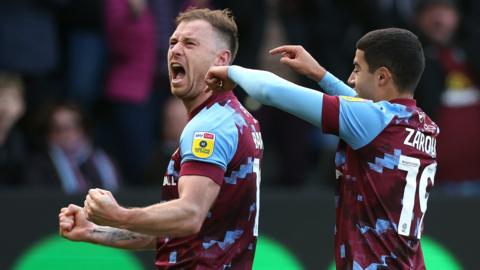 Ashley Barnes celebrates giving Burnley the lead