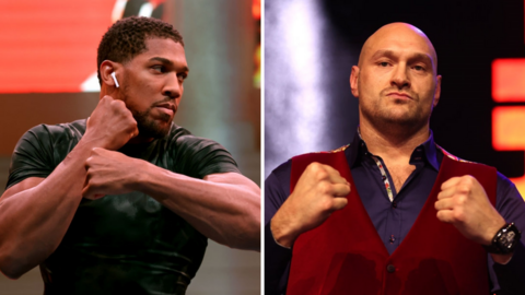 Split image of Anthony Joshua and Tyson Fury