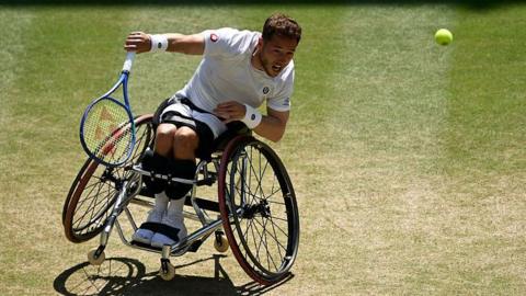 Alfie Hewett in action at Wimbledon