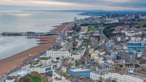 Coastal down with pier