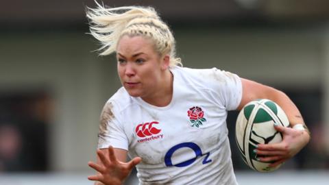 Sally Russo, then Sally Tuson, playing for England in 2013