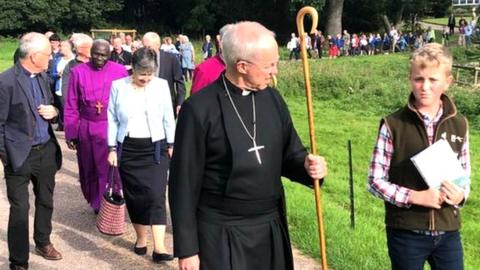 Archbishop of Canterbury Justin Welby leading the first pilgrimage