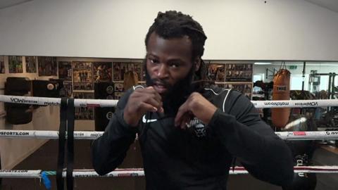 Nottingham boxer Ryan Amos training in the gym