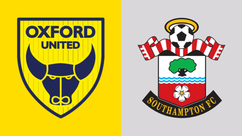 The Oxford United and Southampton club badges