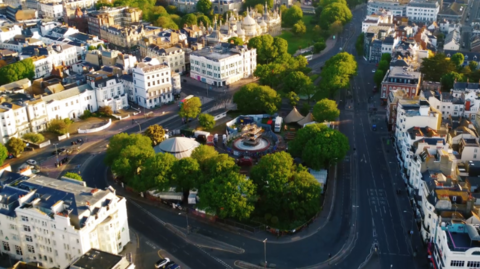 Aerial view of part of the Valley Gardens final phase area