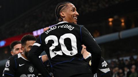 Joao Pedro celebrates scoring for Chelsea