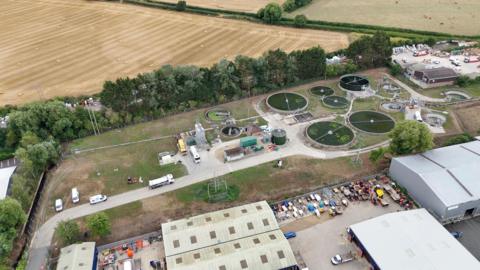An areal shot of Wheatley Sewage Works site.